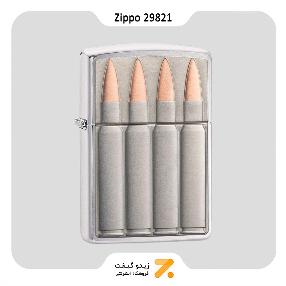 Zippo Lighter 29821 200 BULLETS فندک بنزینی زیپو طرح برجسته فشنگ مدل 29821