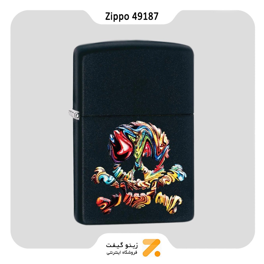 Zippo Lighter 49187 218 SKULL DESIGN فندک بنزینی زیپو طرح اسکلت برجسته مدل 49187