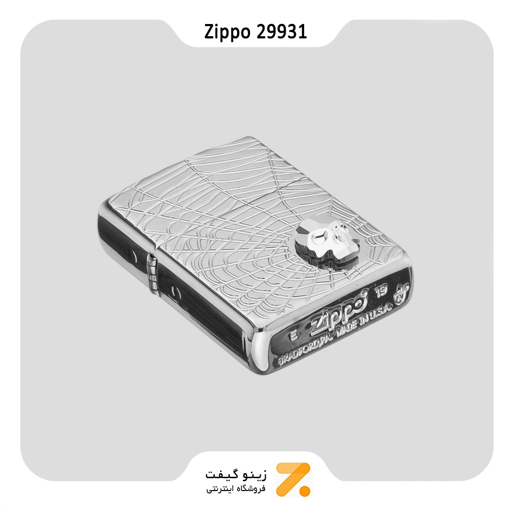 فندک زیپو مدل 29931 طرح تار عنکبوت و جمجمه :: فندک های زیپو :: دسته بندی ها  - زیپو - فروشگاه آنلاین زینوگیفت - فندک زیپو