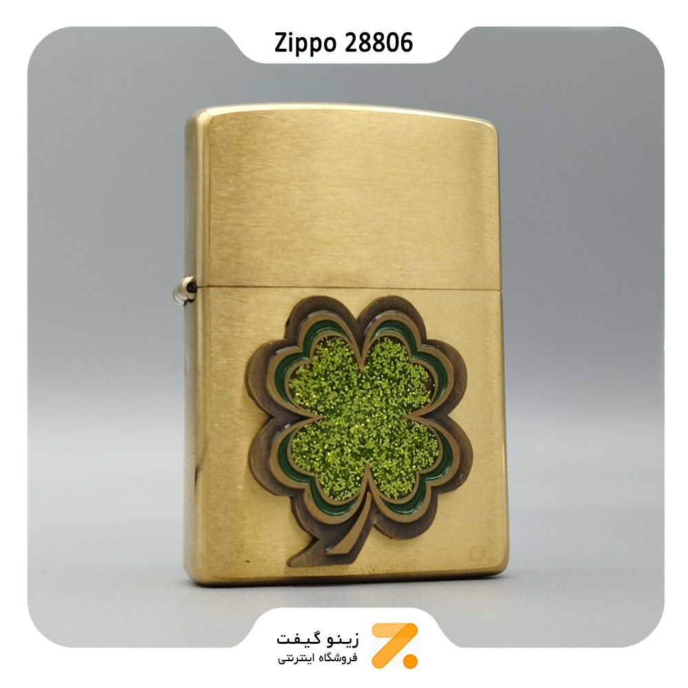 فندک زیپو طرح برجسته شبدر مدل 28806