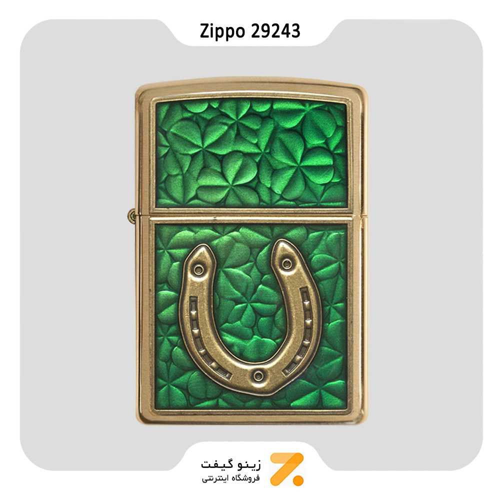 فندک زیپو طرح برجسته نعل اسب مدل 29243
