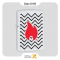 فندک بنزینی زیپو سفید طرح شعله مدل Zippo Lighter 29192 214 ZIPPO