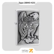 200HD-H231 فندک بنزینی زیپو طرح برجسته عقاب هارلی دیویدسون مدل-Zippo Lighter 200HD-H231 MADE IN USA EAGLE