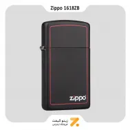 Zippo Lighter 1618ZB MATTE  BORDER فندک بنزینی زیپو مشکی با حاشیه قرمز