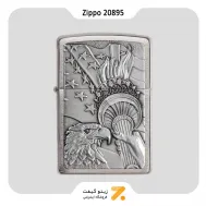 Zippo Lighter 20895 200 SOMETHING PATRIOTIC فندک بنزینی زیپو پلاک برجسته پرچم امریکا، مجسمه آزادی مدل 20895
