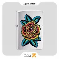 Zippo Lighter 29399 200 FLOWER TATTOO فندک بنزینی زیپو با طرح تتو گل مدل 29399