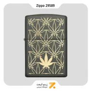 Zippo Lighter 29589 ALL AROUND LEAF DESIGN LASER فندک بنزینی زیپو سبز لجنی مدل 29589