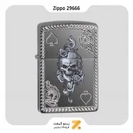 Zippo Lighter 29666 24095 SPADE & SKULL DESIGN فندک بنزینی زیپو آرمور کیس طرح آس پیک و اسکلت مدل 29666