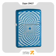 فندک بنزینی زیپو آبی مدل 29427 طرح شطرنجی-Zippo Lighter 29427 24534 MINIMALISUM DESIGN