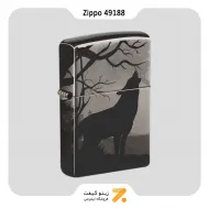 فندک بنزینی زیپو دودی طرح گرگ مدل 49188-​Zippo Lighter ​49188 150 WOLVES DESIGN
