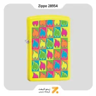 فندک بنزینی زیپو زرد با شعله های زیپومدل Zippo Lighter 28954 BOXED FLAMES