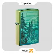فندک بنزینی زیپو سبز کهربایی طرح کوه مدل 49461-Zippo Lighter 49461 49191 MOUNTAIN DESIGN