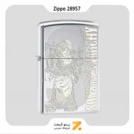 فندک بنزینی زیپو طرح اسکلت و تبر مدل 28957-​Zippo Lighter 28957 250 SOA