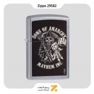 فندک بنزینی زیپو طرح اسکلت و تبر مدل 29582-Zippo Lighter 29582 207 SONS OF ANARCHY