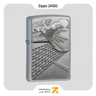 فندک بنزینی زیپو طرح برجسته پینگ پنگ مدل 24301-​Zippo Lighter 24301 BS Ping Pong Surp