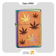 فندک بنزینی زیپو طرح برگ کانابیس با روکش چوب مدل 29903-Zippo Lighter 29903 - 151 WOODCHUCK LEAVES