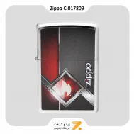 فندک بنزینی زیپو طرح شعله و لوگو زیپو مدل سی آی 017809-Zippo Lighter 250 CI017809 ZIPPO