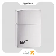 فندک بنزینی زیپو طرح پیپ مدل 200 پی ال-Zippo Lighter 200PL-BRFIN.CHR PIPE LIGHTER
