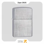 فندک بنزینی زیپو مدل 28181 بدنه بافت عمودی و افقی-​Zippo Lighter 28181-000009 REG LINEN WEAVE