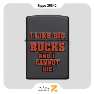 فندک بنزینی زیپو مشکی با نوشته قرمز مدل 29342-Zippo Lighter 29342 218 I LIKE BIG BUCKS