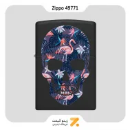 فندک زیپو مشکی طرح جمجمه و فلامینگو مدل 49771-Zippo Lighter 49771 218 FLAMINGO SKULL DESIGN