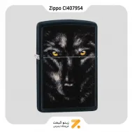 فندک بنزینی زیپو مشکی طرح گرگ مدل سی ای 407954-Zippo Lighter ​218 CI407954 WOLF FACE