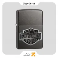 فندک بنزینی زیپو پلاک برجسته لوگو هارلی دیویدسون مدل 29822-Zippo Lighter ​29822 28378 H-D BAR AND SHEILD