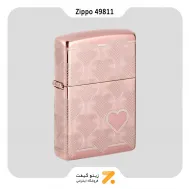 فندک زیپو رزگلد طرح قلب مدل 49811-Zippo Lighter 49811 49190 HEART DESIGN