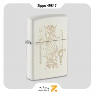 فندک زیپو سفید طرح شاه و ملکه مدل 49847-Zippo Lighter 49847 214 KING QUEEN DESIGN