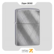 فندک زیپو طرح مورب مدل 28182-​Zippo Lighter 28182-000009 REG DIAGONAL WEAVE