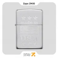 فندک زیپو طرح پرچم آمریکا مدل 29430-Zippo Lighter 29430 250 MADE IN USA WITH FLAG