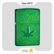 ​​Zippo Lighter 29673 24840 STAMPED LEAF BRASS PIP فندک بنزینی زیپو سبز مخصوص پیپ مدل 29673