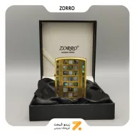 فندک بنزینی زورو صدفی طرح مشبک مدل 2202-43-​Zorro Lighter SN-LIZO-2202-43