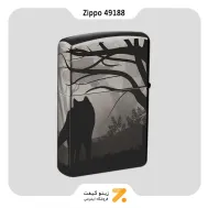 فندک بنزینی زیپو دودی طرح گرگ مدل 49188-​Zippo Lighter ​49188 150 WOLVES DESIGN