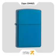 فندک بنزینی زیپو رنگ یاقوت کبود طرح لوگو زیپو مدل 20446 زد ال-Zippo Lighter 20446ZL 20446 W ZIPPO - LASERED
