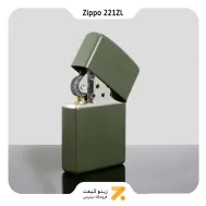 فندک بنزینی زیپو سبز لجنی طرح لوگو زیپو مدل 221 زد ال-Zippo Lighter 221 Green Matte