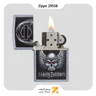 فندک بنزینی زیپو طرح اسکت هارلی دیویدسون مدل 29558-Zippo Lighter ​29558 207 HARLEY DAVIDSON SKULL