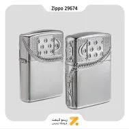 فندک بنزینی زیپو طرح زیپ مدل 29674-​Zippo Lighter 29674 167 ZIPPO ZIPPER DESIGN
