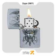 فندک بنزینی زیپو طرح وایکینگ مدل 29871-Zippo Lighter ​29871 207 VIKING WARRIOR DESIGN