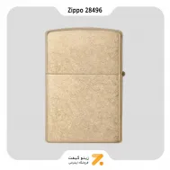 فندک بنزینی زیپو طلایی مدل 28496-Zippo Lighter 28496 ARMOR TUMBLED BRASS