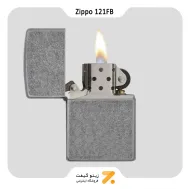 فندک بنزینی زیپو مدل 121 اف بی-Zippo Lighter 121FB Antique Silver Plate