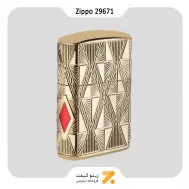 فندک بنزینی زیپو مدل 29671  روکش طلا-Zippo Lighter 29671 LUXURY DIAMOND DESIGN