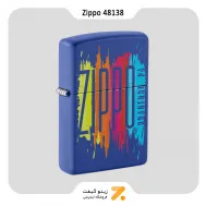 فندک زیپو آبی طرح لوگو زیپو مدل 48138-​​Zippo Lighter 48138 229 Zippo Design
