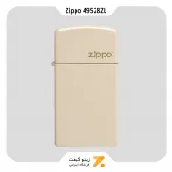 فندک زیپو اسلیم کرم رنگ مدل 49528 زد ال-​Zippo Lighter 49528ZL Slim Flat Sand Zippo Lighter