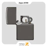 فندک زیپو بلک آیس با دو مغزی مدل 29789-​ZIPPO BLACK ICE LIGHTER & PIPE INSERT