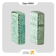 فندک زیپو سبز کهربایی طرح اژدها مدل 49054-​Zippo Lighter 49054 ARMOR HP GREEN ELEGANT DRA