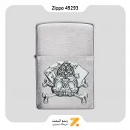 فندک زیپو طرح برجسته جمجمه و کارت مدل 49293-​Zippo Lighter 49293 200 CARD SKULL EMBLEM
