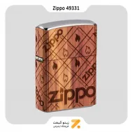 فندک زیپو طرح شعله با روکش چوب طبیعی مدل 49331-​​Zippo Lighter 49331 207 WOODCHUCK WRAP ZIPPO F