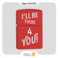 فندک زیپو قرمز مدل سی آی 412232 طرح تایپوگرافی-​Zippo Lighter 233 CI412232 I'LL BE THERE DESIGN
