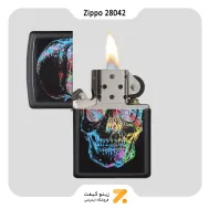فندک زیپو مدل 28042 طرح اسکلت-Zippo Lighter 28042 Skull Black Matte​